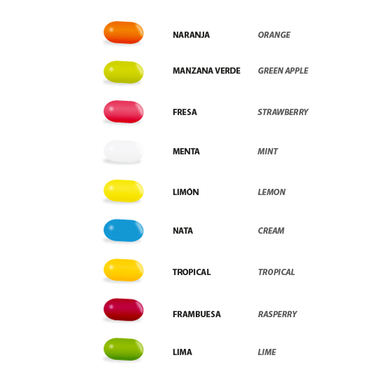 Sabores caramelos klac