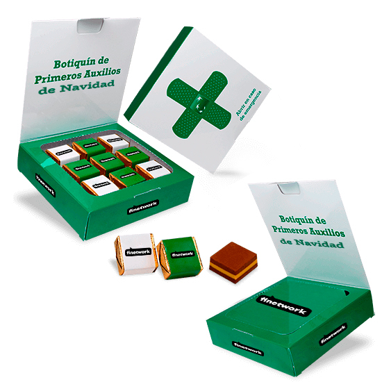 Caja trepada con 9 cortados