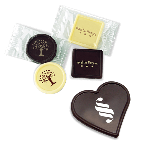 Chocolates impresos en flowpack