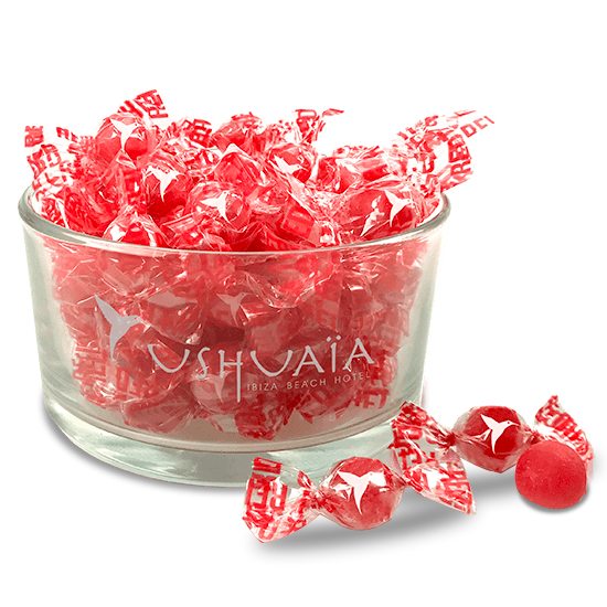 Caramelera de cristal redonda