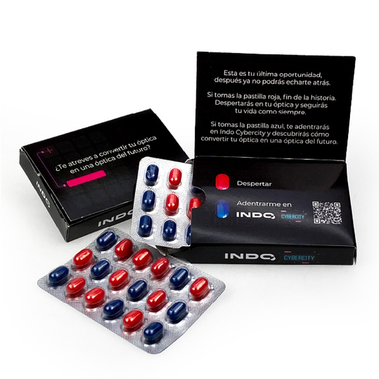 Caja de medicamentos libro con blister de 18 caramelos