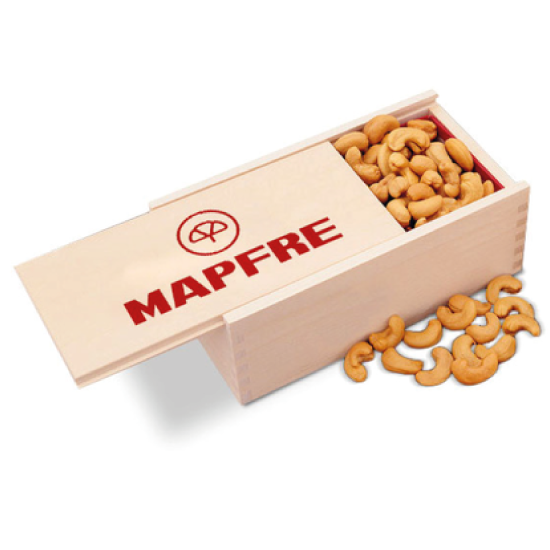 Caja de madera con frutos secos de 250g