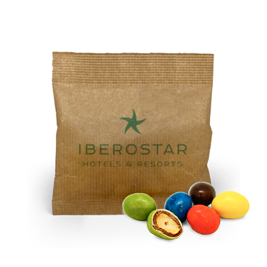 Bolsa kraft con cacahuetes chocolateados