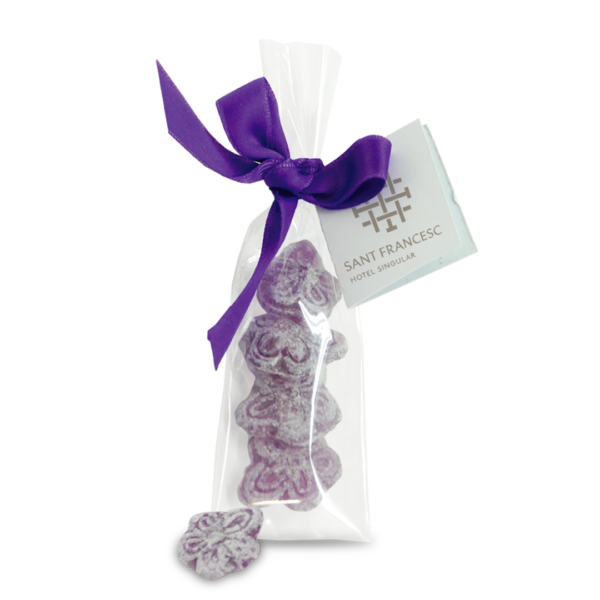 Bolsa lazo con violetas