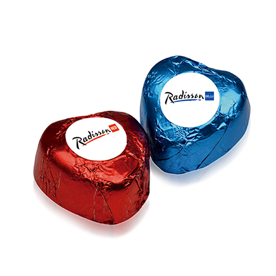 Bombones corazón 10g con pegatina