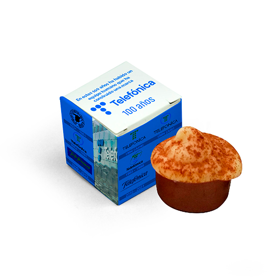 Caja cubo con bombón cupcake