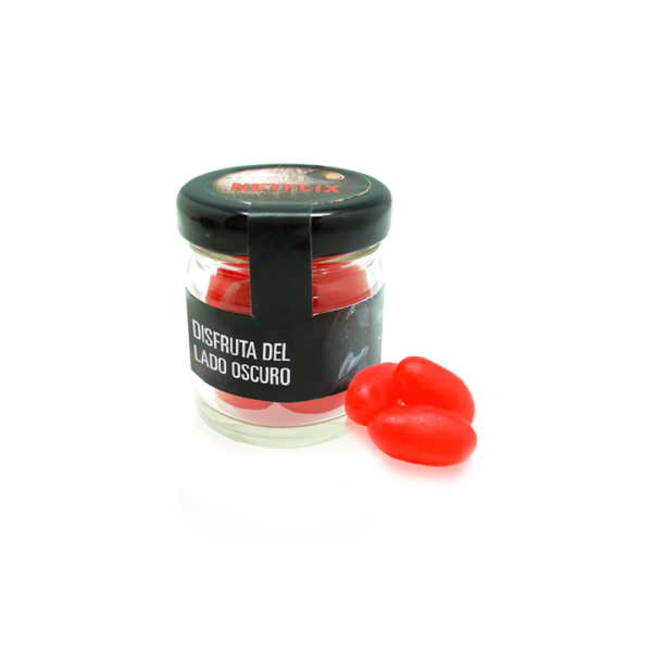 Tarro de cristal PEQUEÑO 50ML con caramelos - Imagen 3
