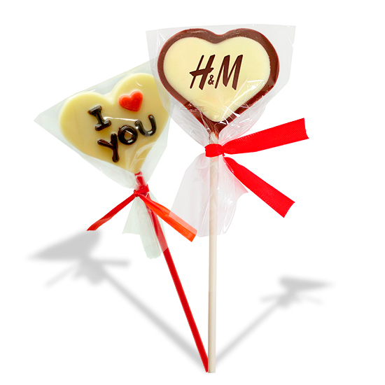 Piruletas chocolate personalizadas