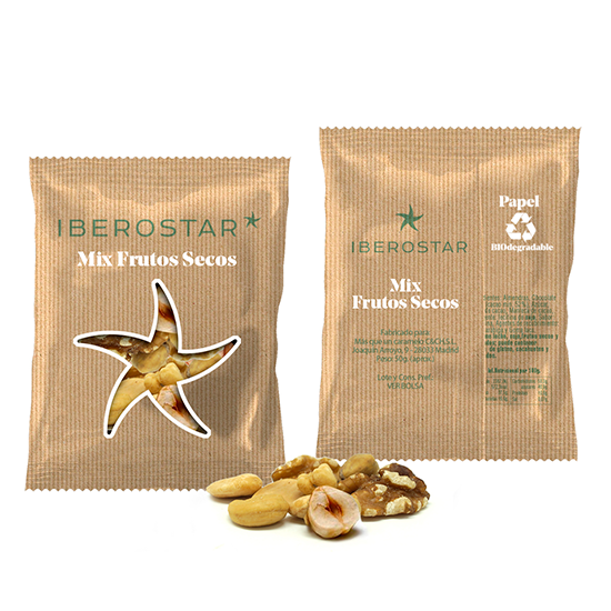 Bolsa kraft con 60g de frutos secos