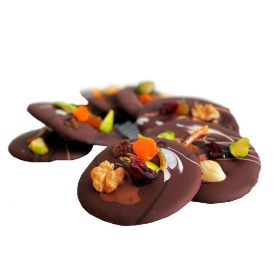Puntos de chocolate negro